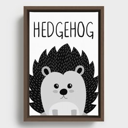 hedgehog Illustration Framed Canvas