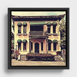 A House in an Alley in China Framed Canvas