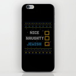 Funny Nice Naughty Jewish Menorah Hanukkah iPhone Skin