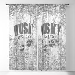 HUSKY BEST DOG Pfotenabdruck vintage Sheer Curtain
