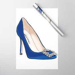Blue Shoe Wrapping Paper