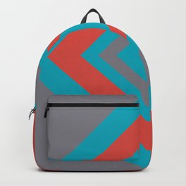 Aqua Gray Red Diamond Minimal Illustration 2021 Color of the Year AI Aqua and Accent Shades Backpack