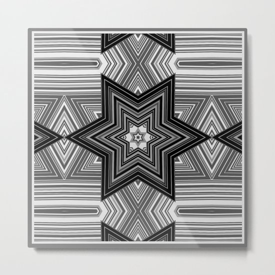 Black and white abstract pattern. Graphics. Metal Print