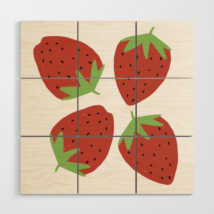 Strawberry Sassy Wood Wall Art