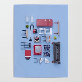 Dollhouse inventory / blue Poster