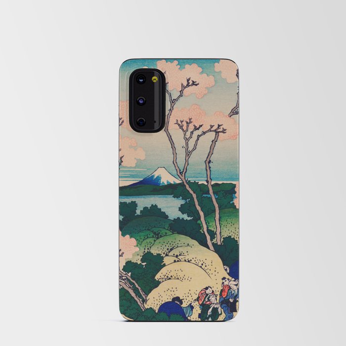 Traditional Classic Japanese Landscape Drawing With Pink Flower Android Card Case