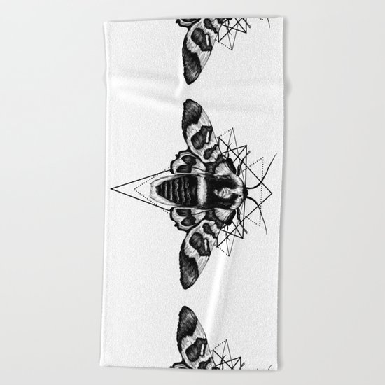 Geometric Moth Beach Towel