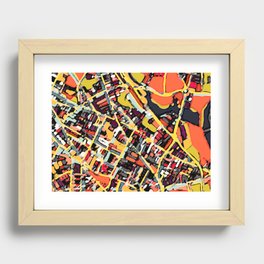 Abstract Map - Somerville MA Recessed Framed Print