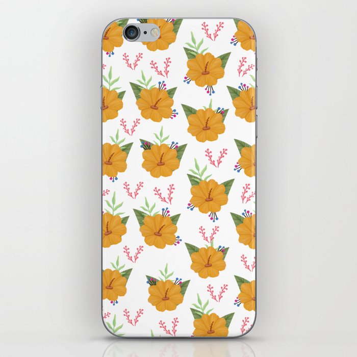 Yellow Flowers Floral Print Pattern iPhone Skin