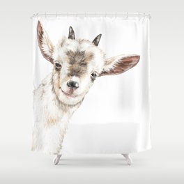 Oh My Sneaky Goat Shower Curtain