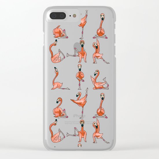 Flamingo Yoga Clear iPhone Case
