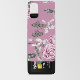 Seamless pattern pink rose vintage flowers Android Card Case
