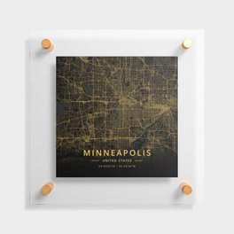 Minneapolis, United States - Gold Floating Acrylic Print