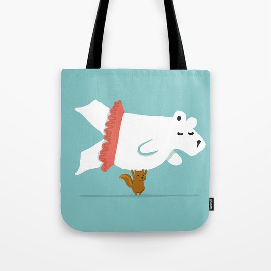 You Lift Me Up - Polar bear doing ballet Tote Bag