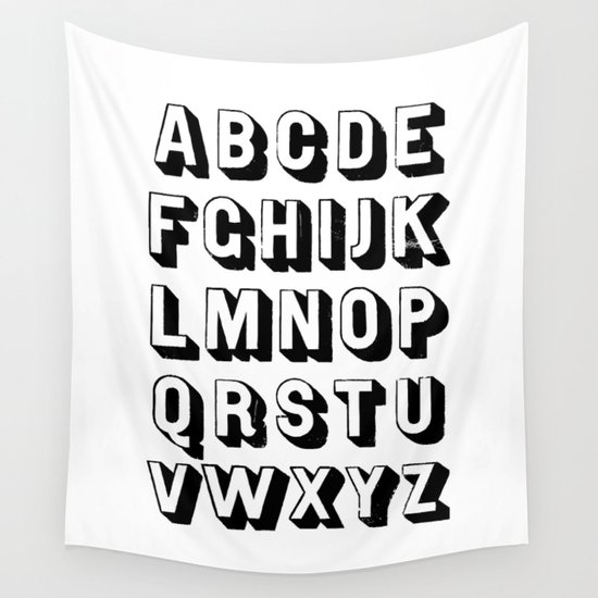 Alphabet Black And White Wall Decor Poster Home Decor Nursery Art