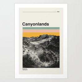 US National Park Retro Poster Canyonlands Utah Art Print