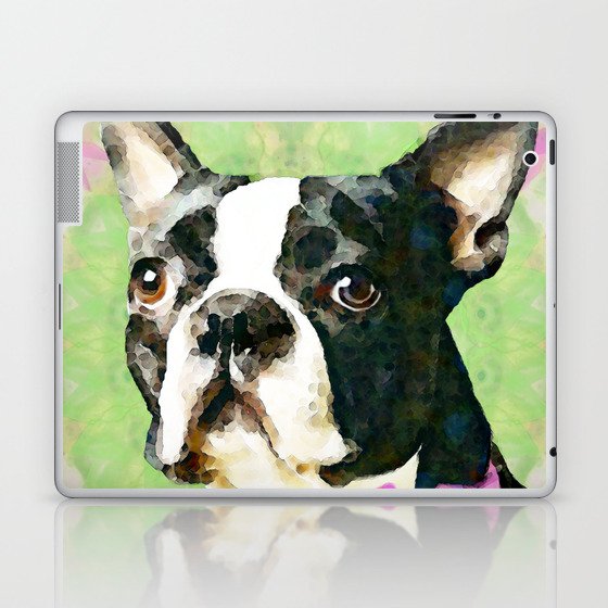 The Groom - Whimsical Boston Terrier Dog Art Laptop & iPad Skin