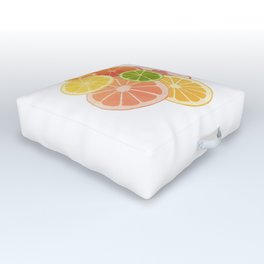 Citrus Outdoor Floor Cushion | Bloodorange, Citrus, Green, Pink, Yellow, Food, Coral, Grapefruit, Red, Kumquat 