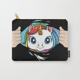 Cute Unicorn Horn Pretty Rainbow Colors Funny Quote Carry-All Pouch
