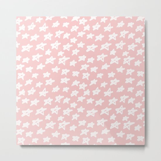 Stars on pink background Metal Print