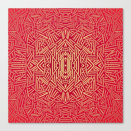 Radiate (Red Yellow Ochre non-metallic) Canvas Print