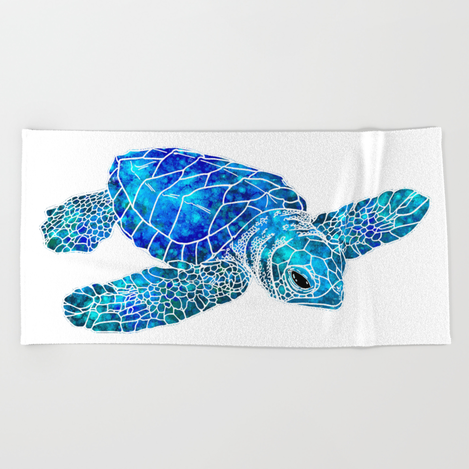 Sea Turtle Watercolor Art Beach Towel By Maryedenoa Society6