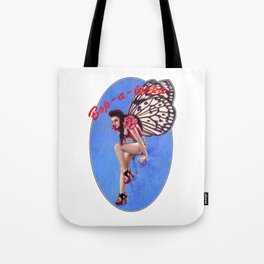 Vintage 1950's Rockabilly Butterfly Girl Pin-up Tote Bag