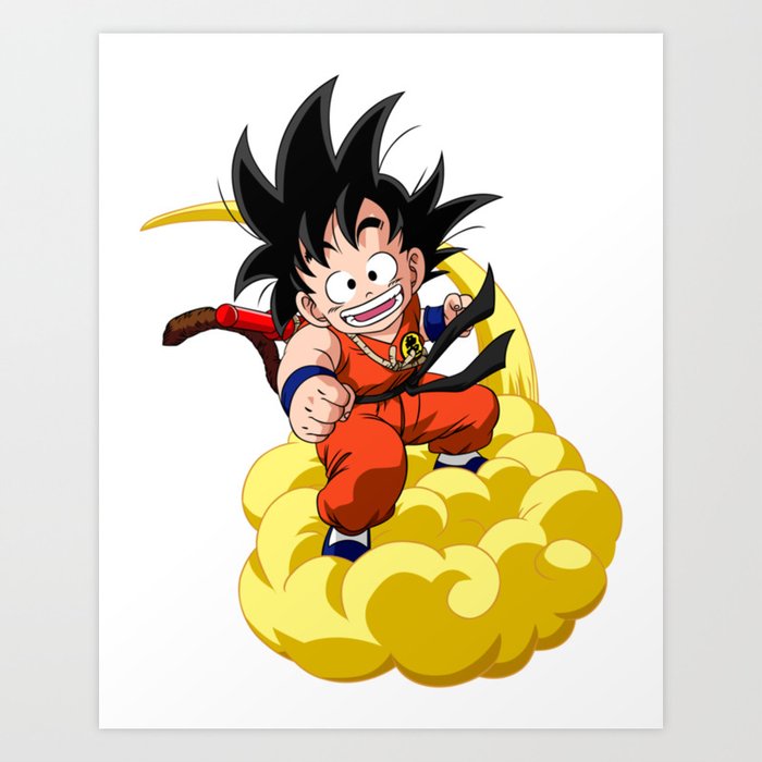 Kid Goku Nimbus Art Print By Paulford2512 Society6