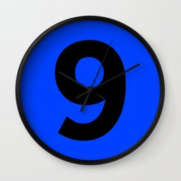 Number 9 (Black & Blue) Wall Clock