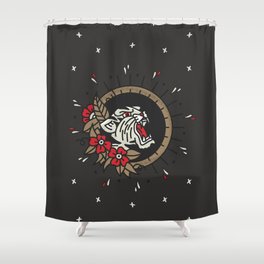 Charcoal Tiger Shower Curtain