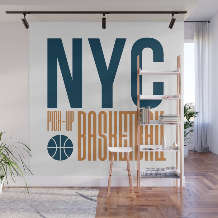 N Y C Pick Up Basketball Wall Mural By Lbert Society6