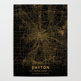 Dayton, United States - Gold Poster