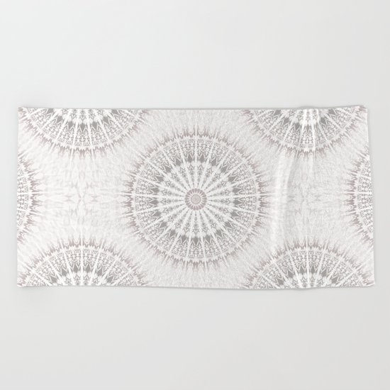 Taupe Mandala Beach Towel