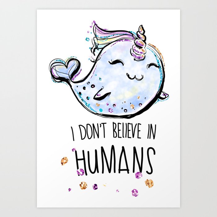 Funny Narwhal Gift Cute Narwhal Unicorn Whale Lover Gift Narwhal Lover Gift Art Print By Fitmeshirts Society6