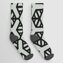 Black and Smoked Sage Geometric Shape Tile Pattern 2 Pairs DV 2022 Popular Colour Favored One 0455 Socks