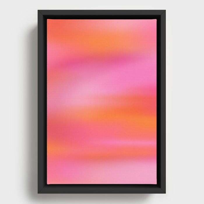 Pink and. Orange gradient colours inspiration Framed Canvas
