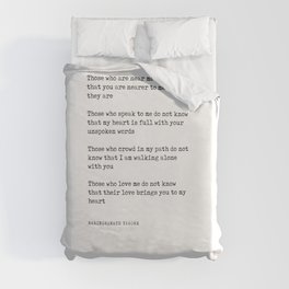 Those who are near me - Rabindranath Tagore Poem - Literature - Typewriter Print Duvet Cover