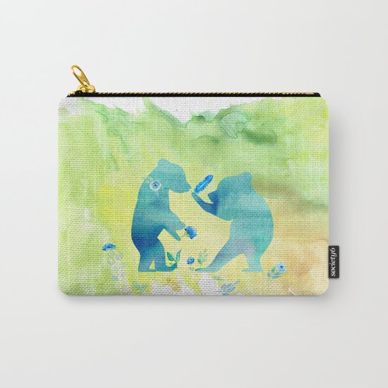 Playing bear kids - Animal Watercolor illustration Carry-All Pouch