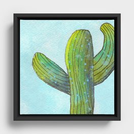 Saguaro Salute Framed Canvas