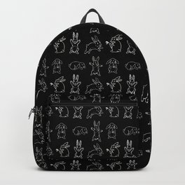 Bunny pattern black Backpack