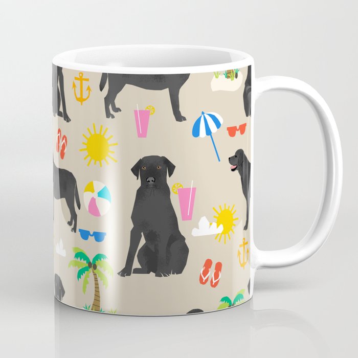 Black Lab labrador retriever dog breed beach summer vacation dog gifts Coffee Mug