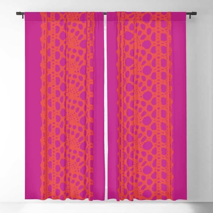 Lace in orange and pink Blackout Curtain