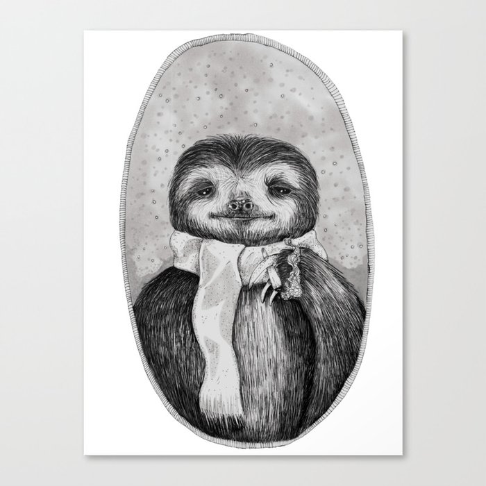 Chill Sloth Smoking a Joint Canvas Print