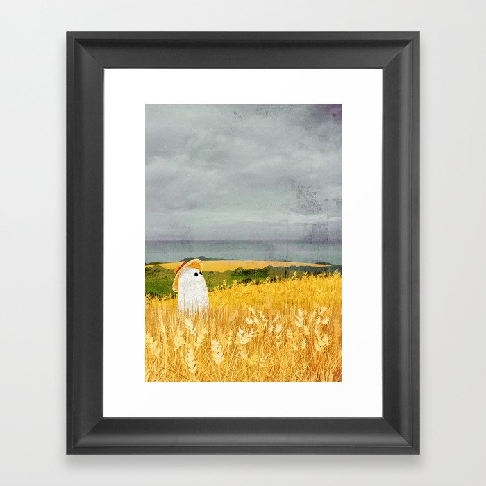 There's a ghost in the wheat field again... Framed Art Print
