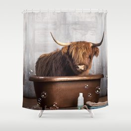 Highland Cow in the Tub Shower Curtain