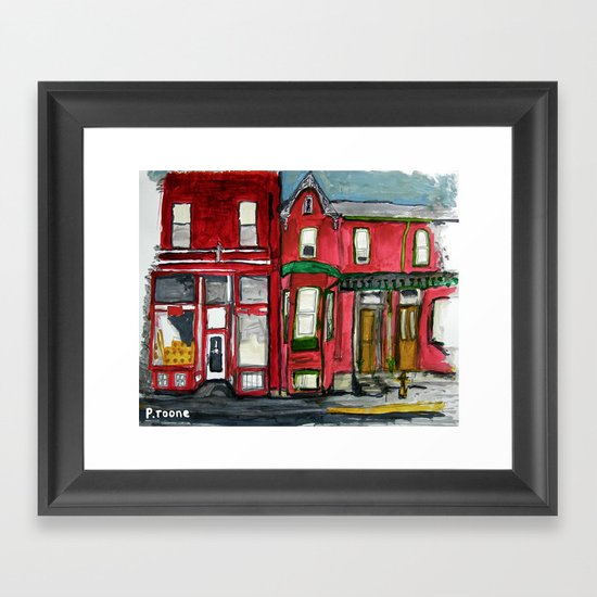 Red Brick House Framed Art Print