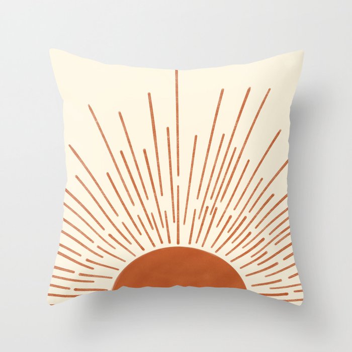 Sunset Rustic Geometric Abstract Throw Pillow