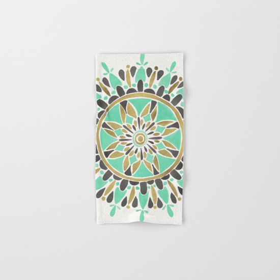 Mint & Gold Mandala Hand & Bath Towel