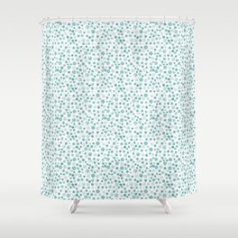 Mint Watercolor Dots - Aqua, Teal, Mint, Blue Shower Curtain