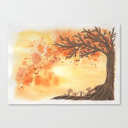 Autumn Wind Original Mixed Media Painting Canvas Print